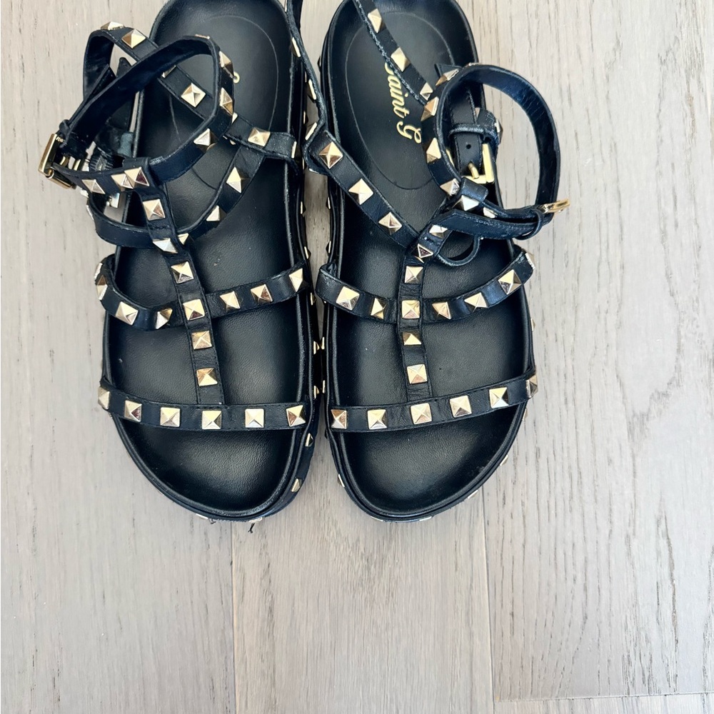Black Studded Sandals